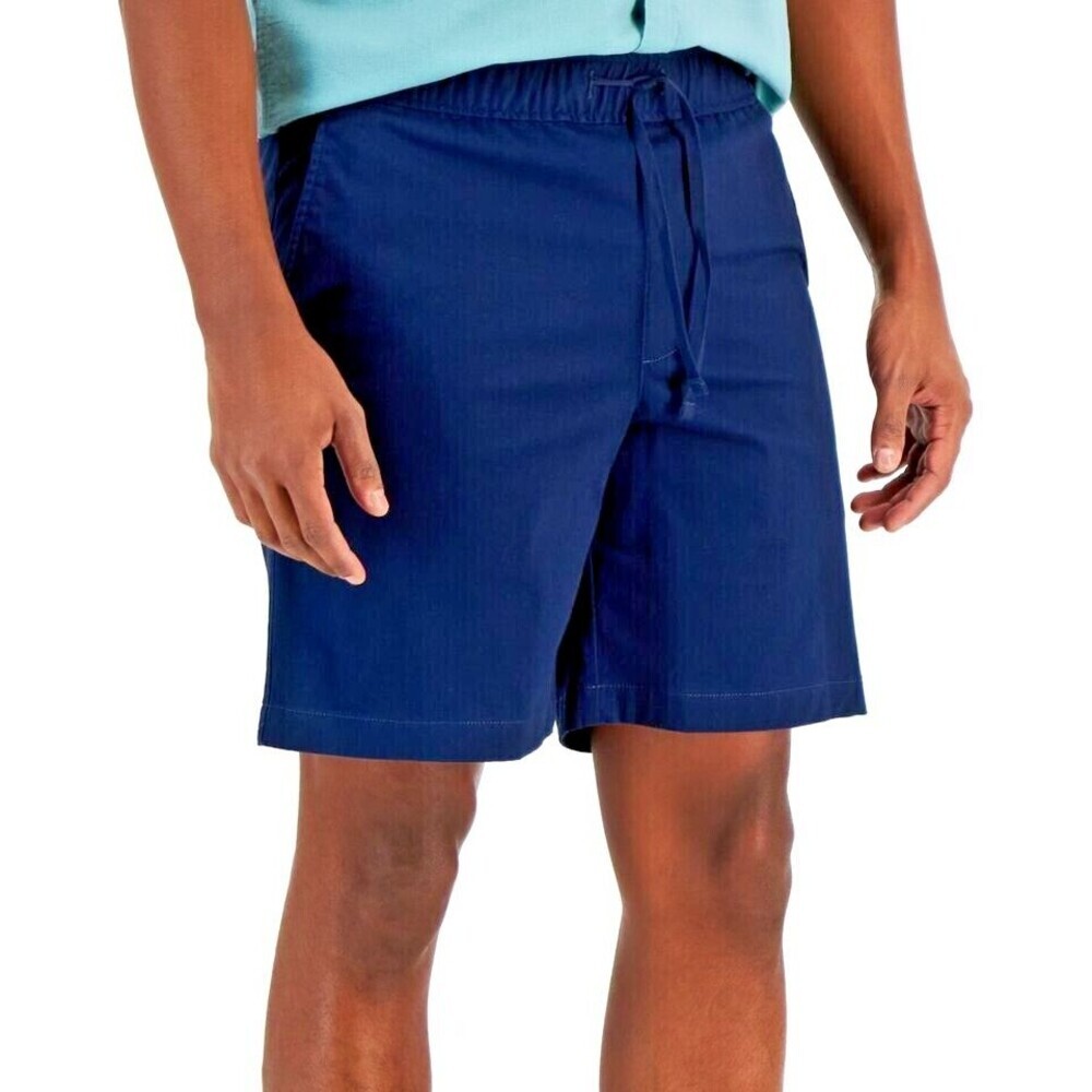 Alfani Men's Shorts Drawstring Promo Shorts Lightweight Neo Navy Blue Medium